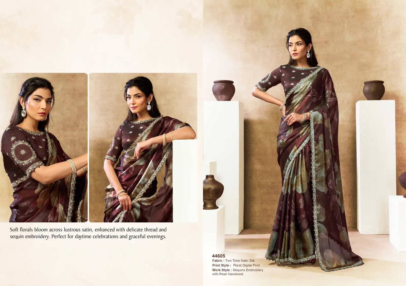 Mahotsav Norita 44600 Oasis Satin Silk Designer Saree Collection