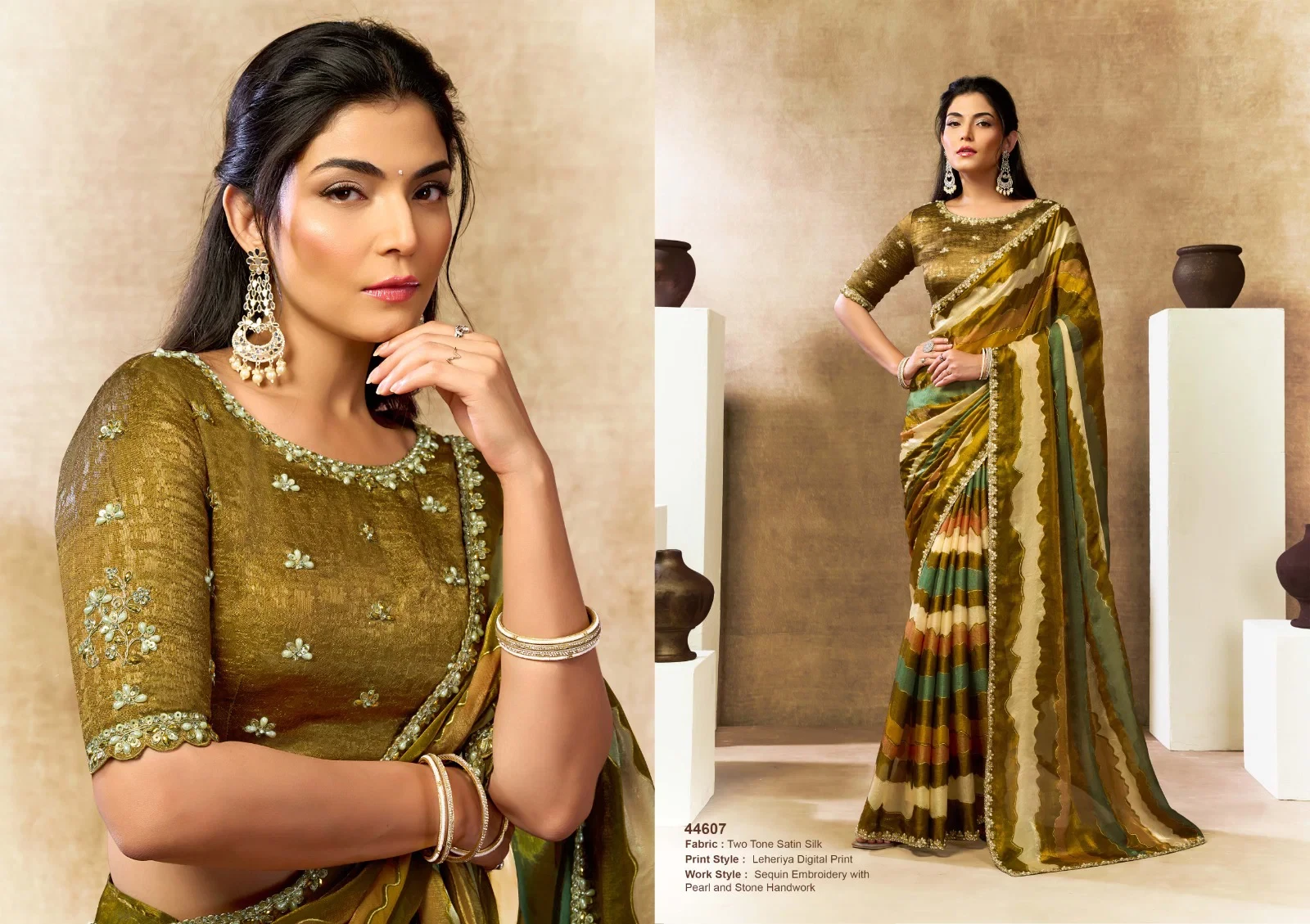 Mahotsav Norita 44600 Oasis Satin Silk Designer Saree Collection