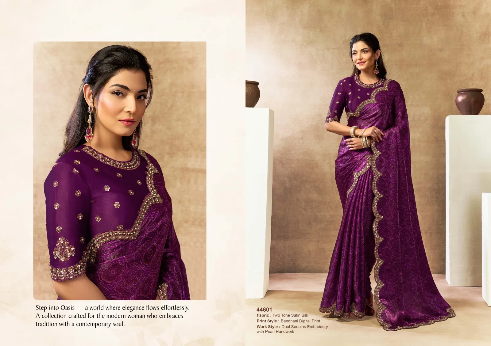 Mahotsav Norita 44600 Oasis Satin Silk Designer Saree Collection