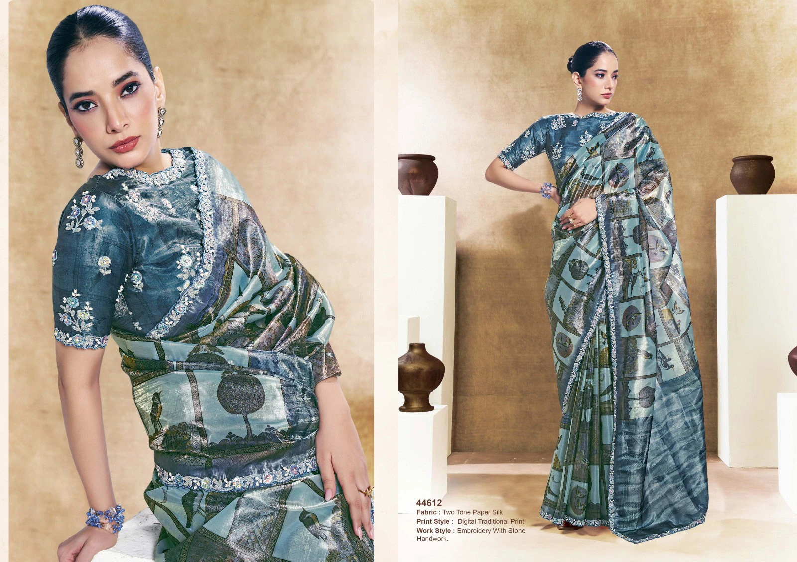 Mahotsav Norita 44600 Oasis Satin Silk Designer Saree Collection