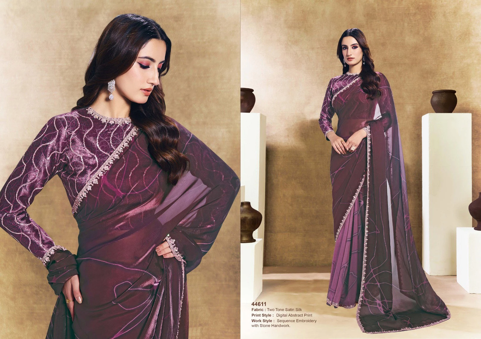 Mahotsav Norita 44600 Oasis Satin Silk Designer Saree Collection