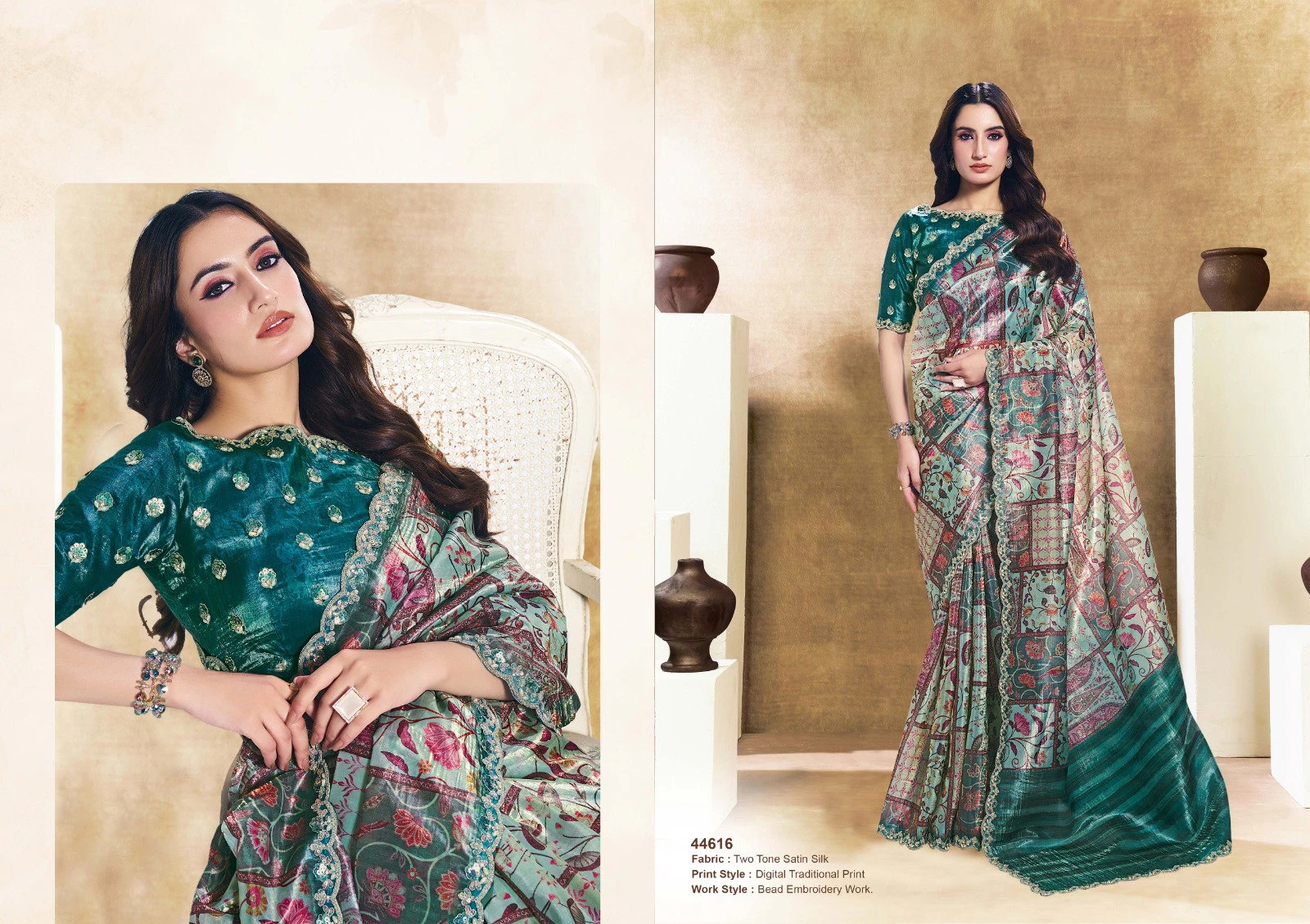 Mahotsav Norita 44600 Oasis Satin Silk Designer Saree Collection