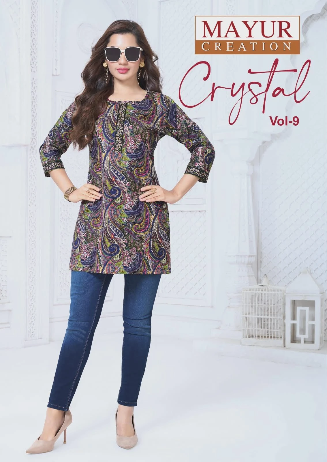 Mayur Creation Crystal Vol 9 Heavy Poplin Cotton Tunic Top