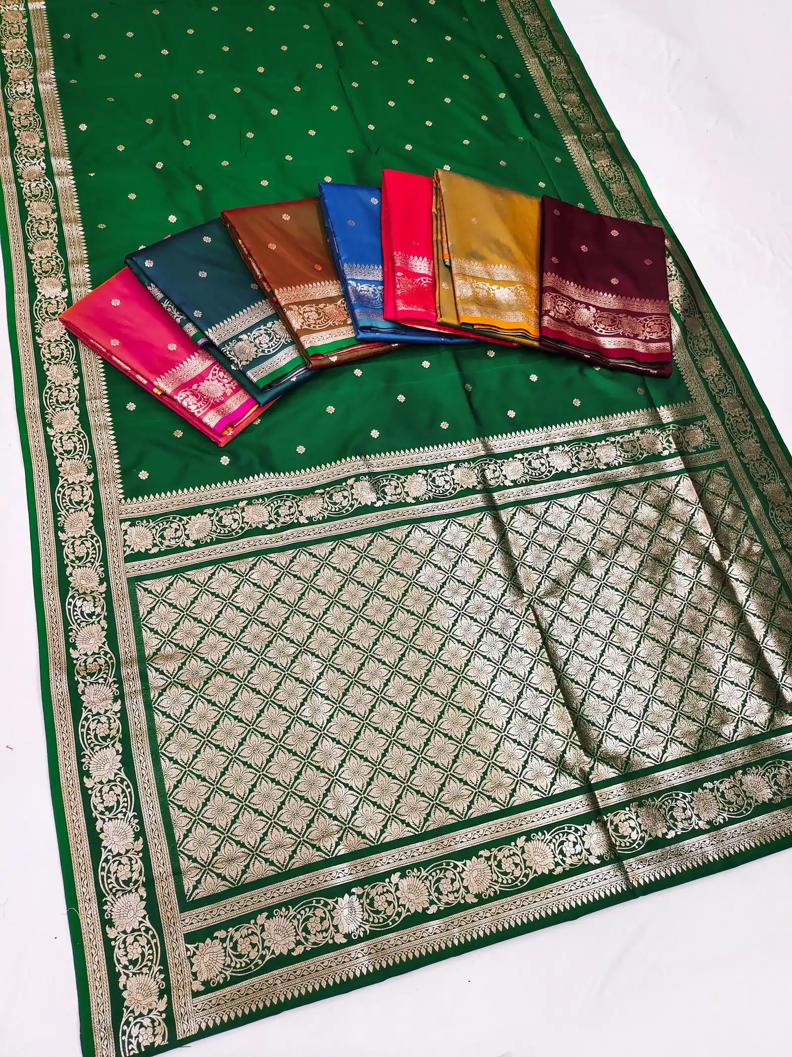 Mb 251 Banarasi Silk Zari Weaving Rich Pallu Saree Collection