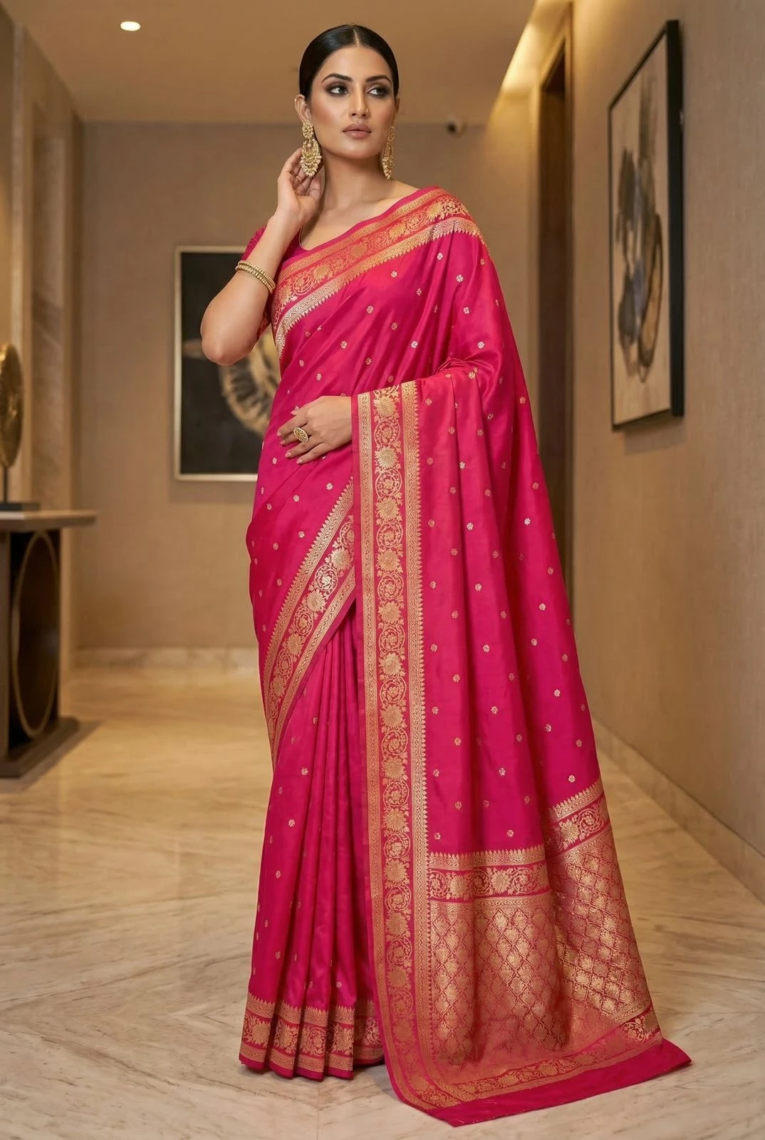 Mb 251 Banarasi Silk Zari Weaving Rich Pallu Saree Collection