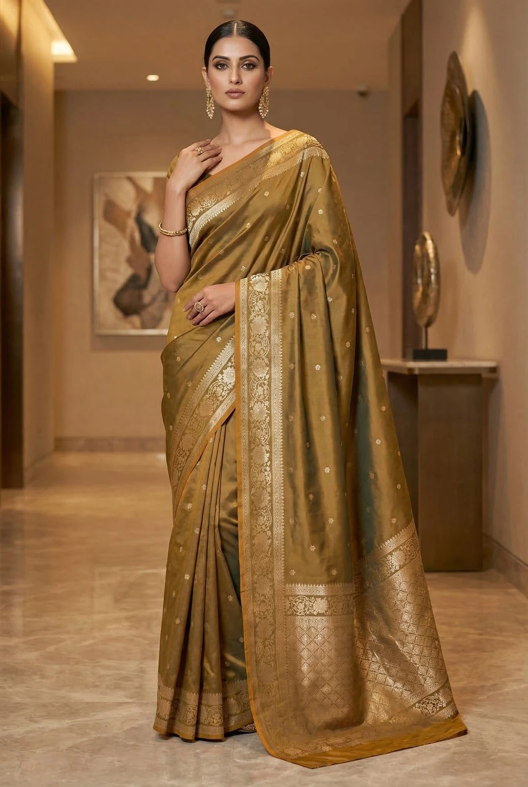 Mb 251 Banarasi Silk Zari Weaving Rich Pallu Saree Collection