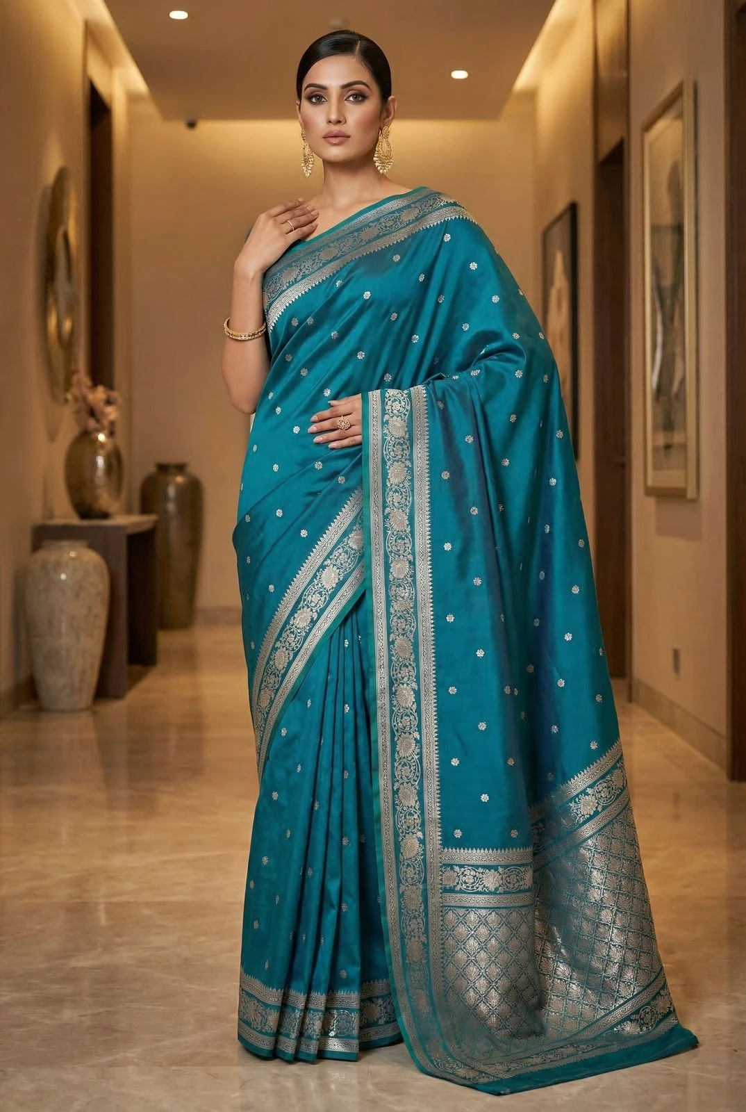 Mb 251 Banarasi Silk Zari Weaving Rich Pallu Saree Collection