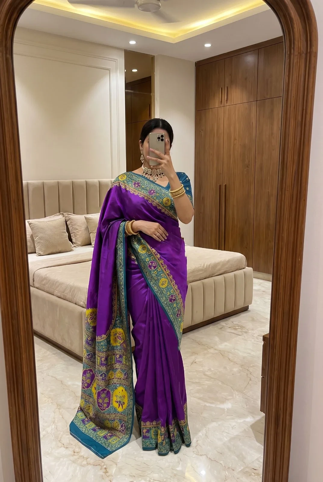 Mb 67 Pashmina Silk Multicolored Paisley Border Saree Collection
