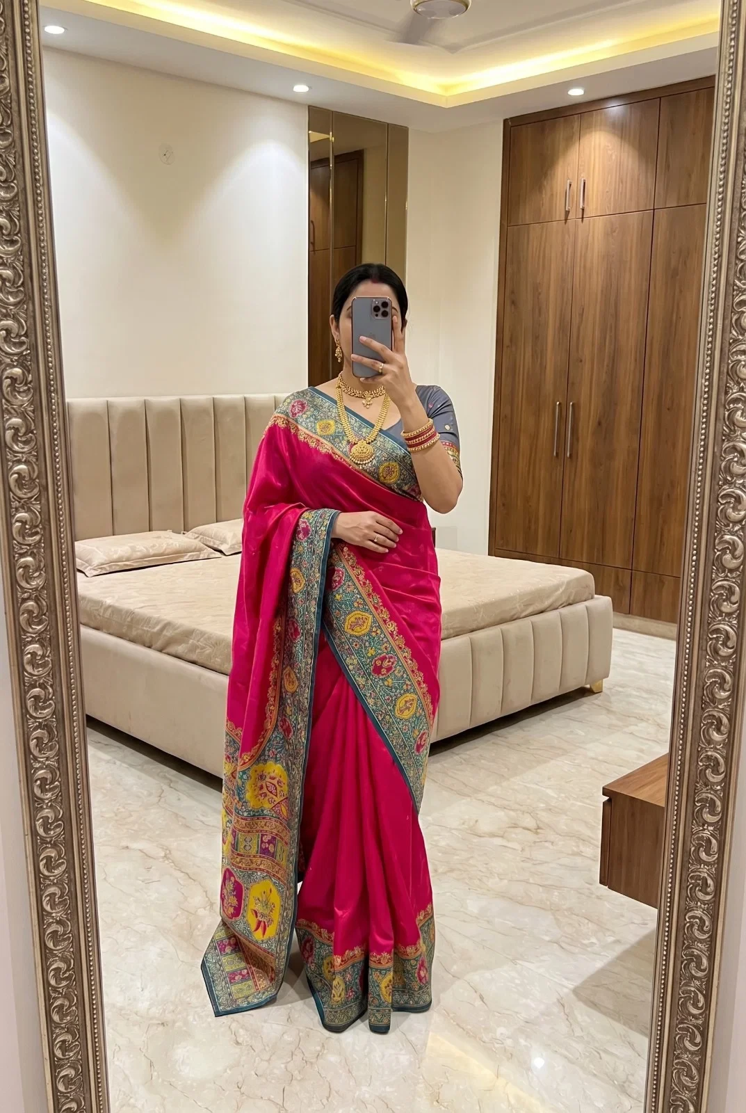 Mb 67 Pashmina Silk Multicolored Paisley Border Saree Collection