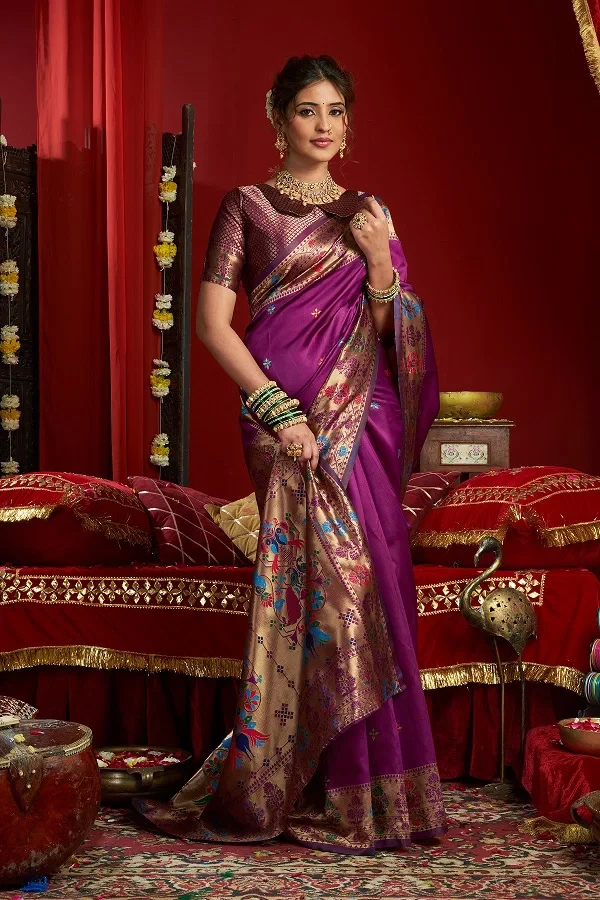 Meera 335 Paithani Silk Zari Weaving Party Wear Saree Collection