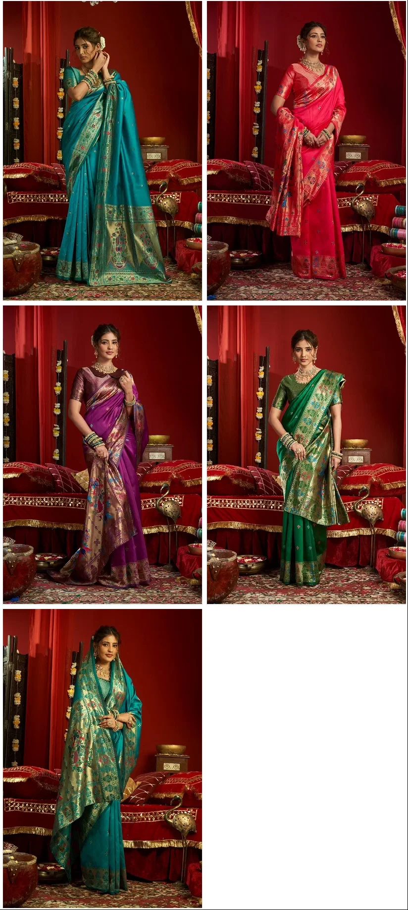 Meera 335 Paithani Silk Zari Weaving Party Wear Saree Collection