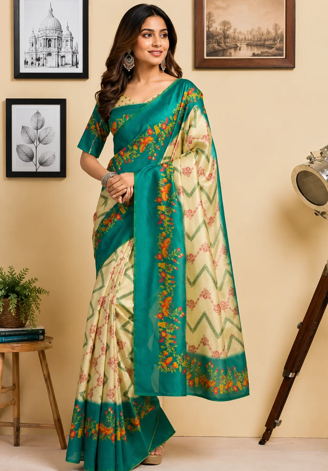 Meera 338 Chanderi Cotton Printed Ready to Wear Saree Collection