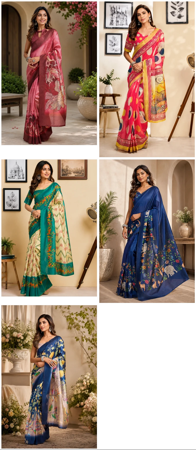 Meera 338 Chanderi Cotton Printed Ready to Wear Saree Collection