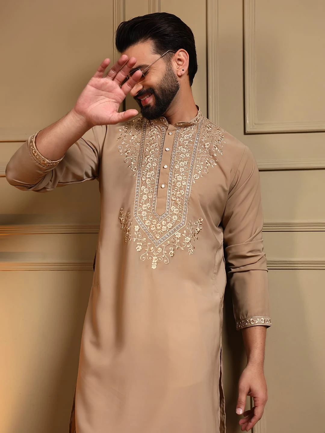 Men's Armani Lachko Embroidered Kurta Pyjama Set