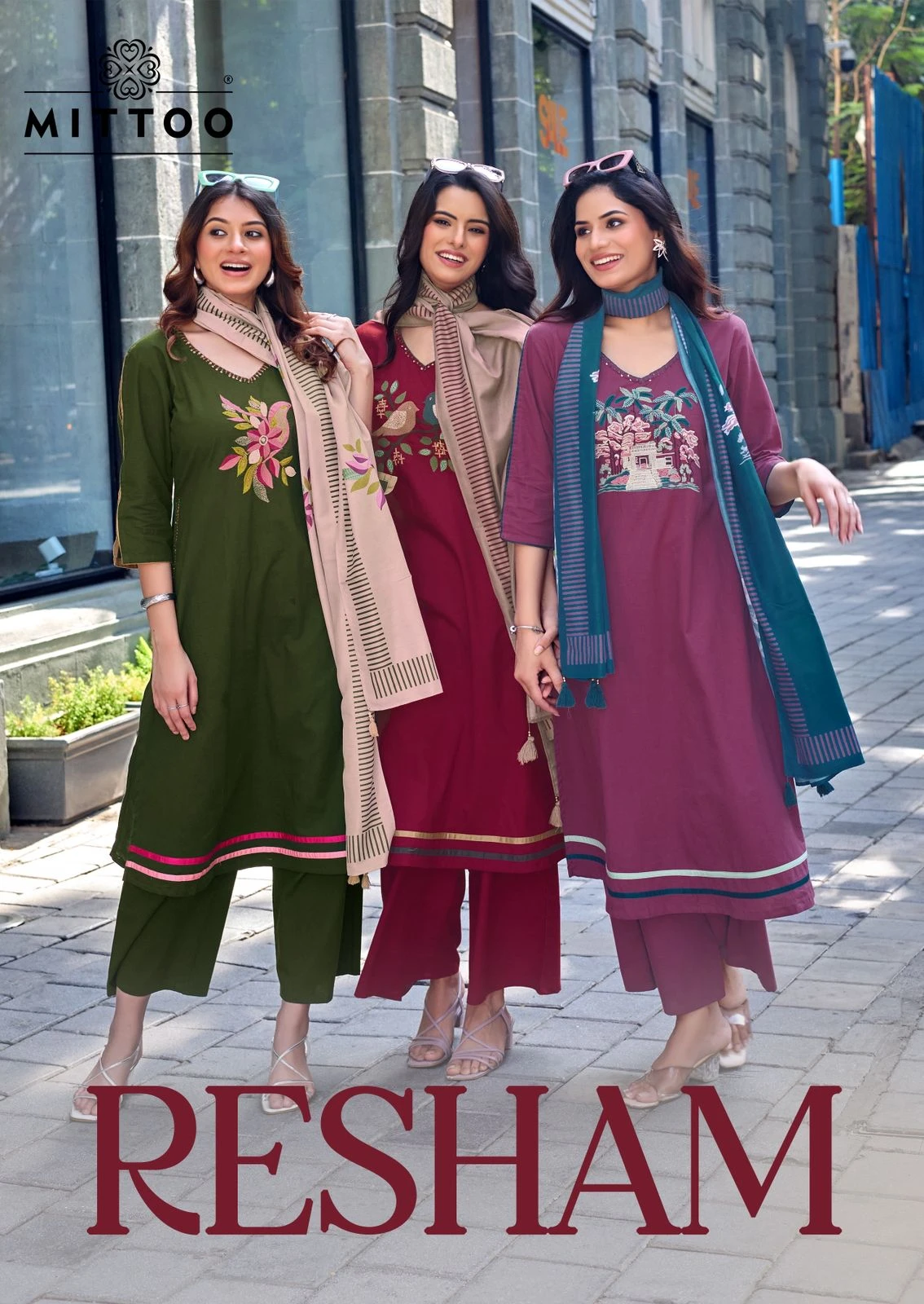 MITTOO Resham Dhabu Cotton Suit Set