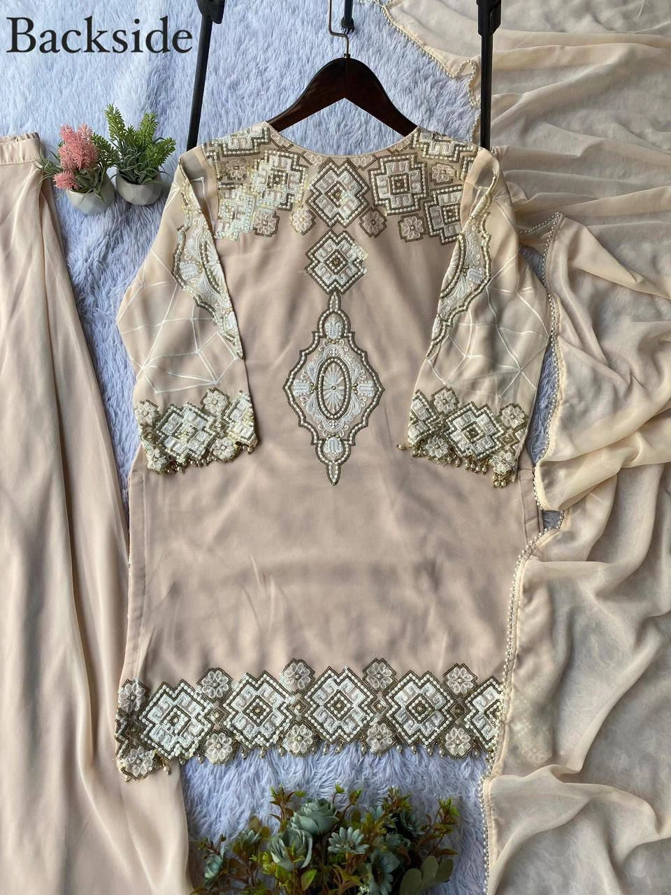Mother Kids Daughter Twinning Georgette Palazzo Combo Set