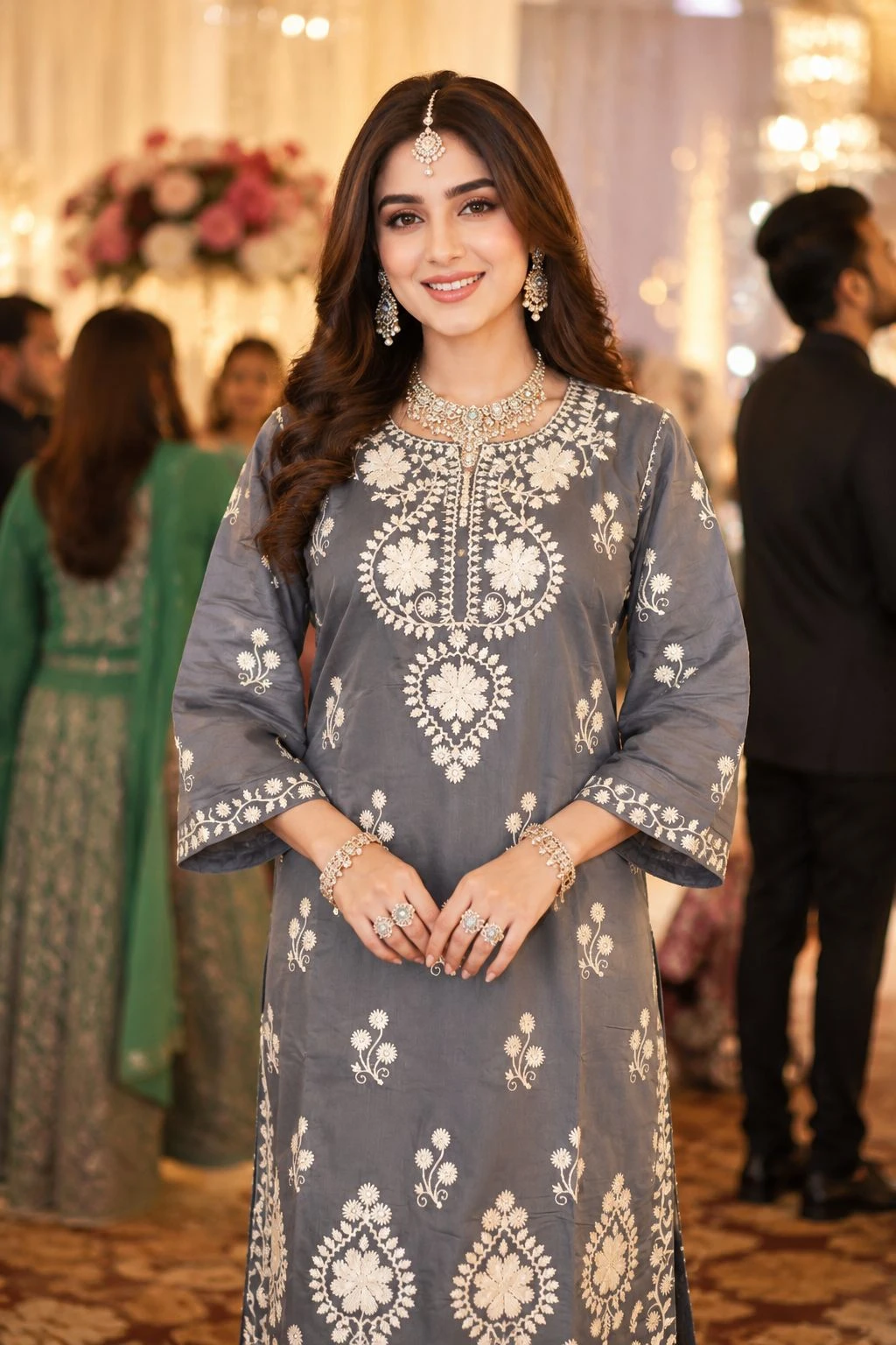 MRUDANGI NAZIA Chikankari Embroidered Palazzo Set