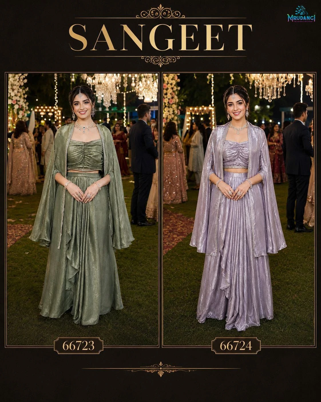 MRUDANGI Sangeet Designer Satin Set