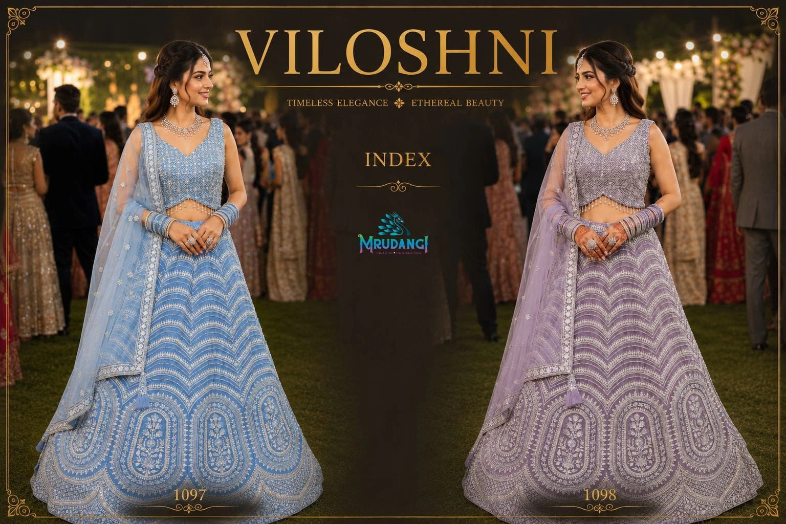MRUDANGI VILOSHNI Heavy Net Embroidered Lehenga Collection