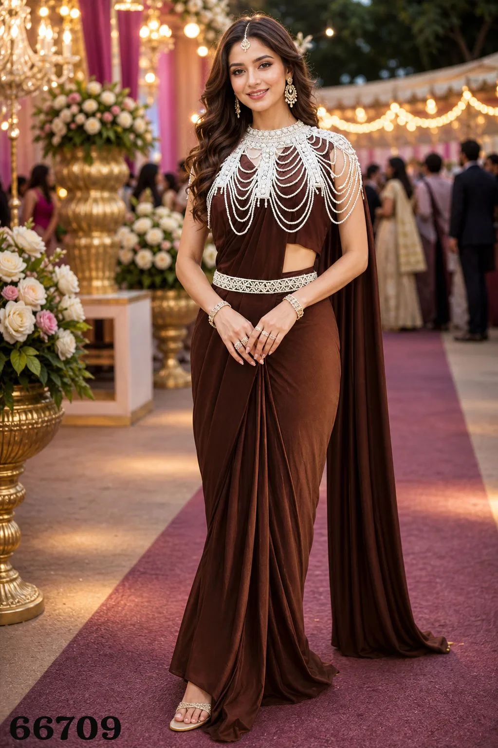 Mrudangi Vrinda Lycra Ready to Wear Designer Saree Collection