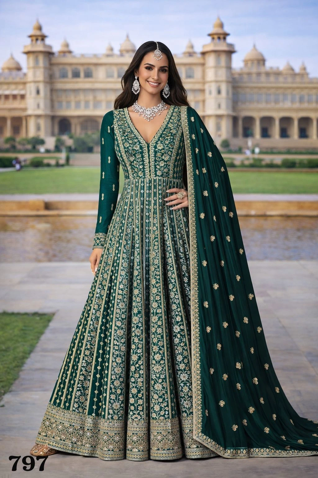 Mrudangi Zara 795 Series Designer Chinon Silk Suit Collection