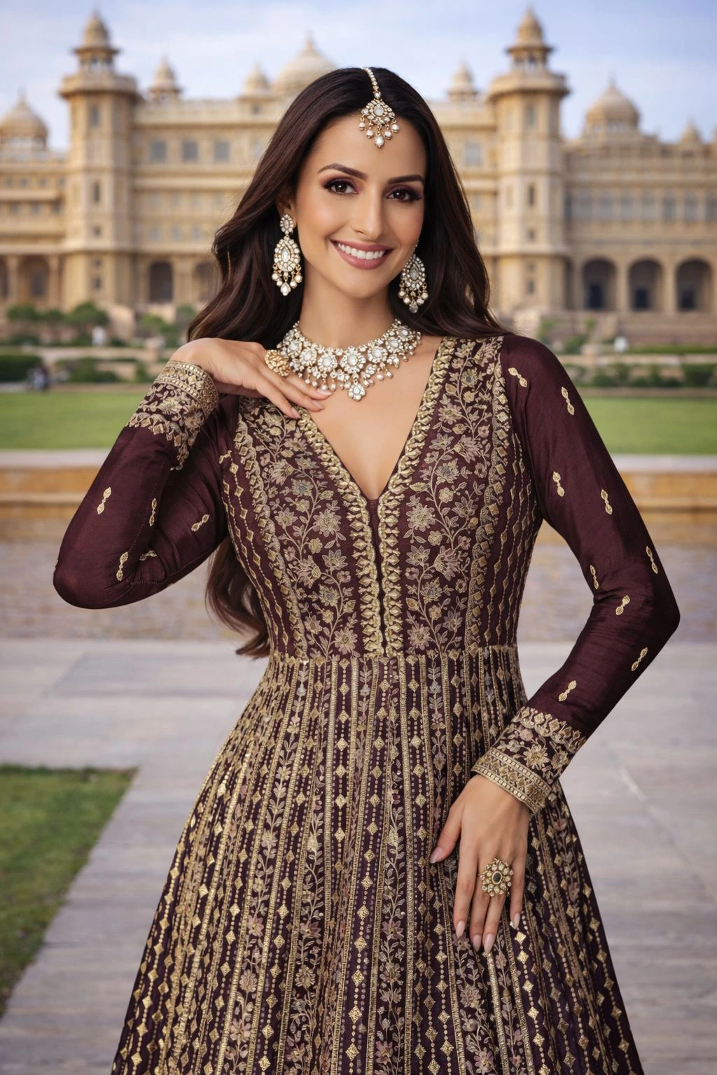 Mrudangi Zara 795 Series Designer Chinon Silk Suit Collection
