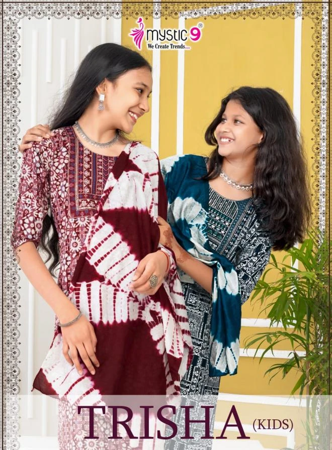 Mystic 9 Trisha Kids Vol 2 Rayon Foil Print Suit Collection