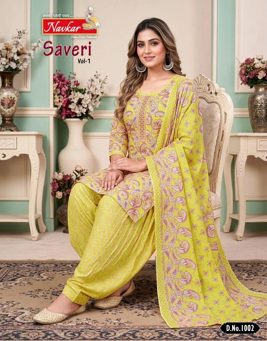 Navkar Saveri Vol 1 Patiyala Suit Set