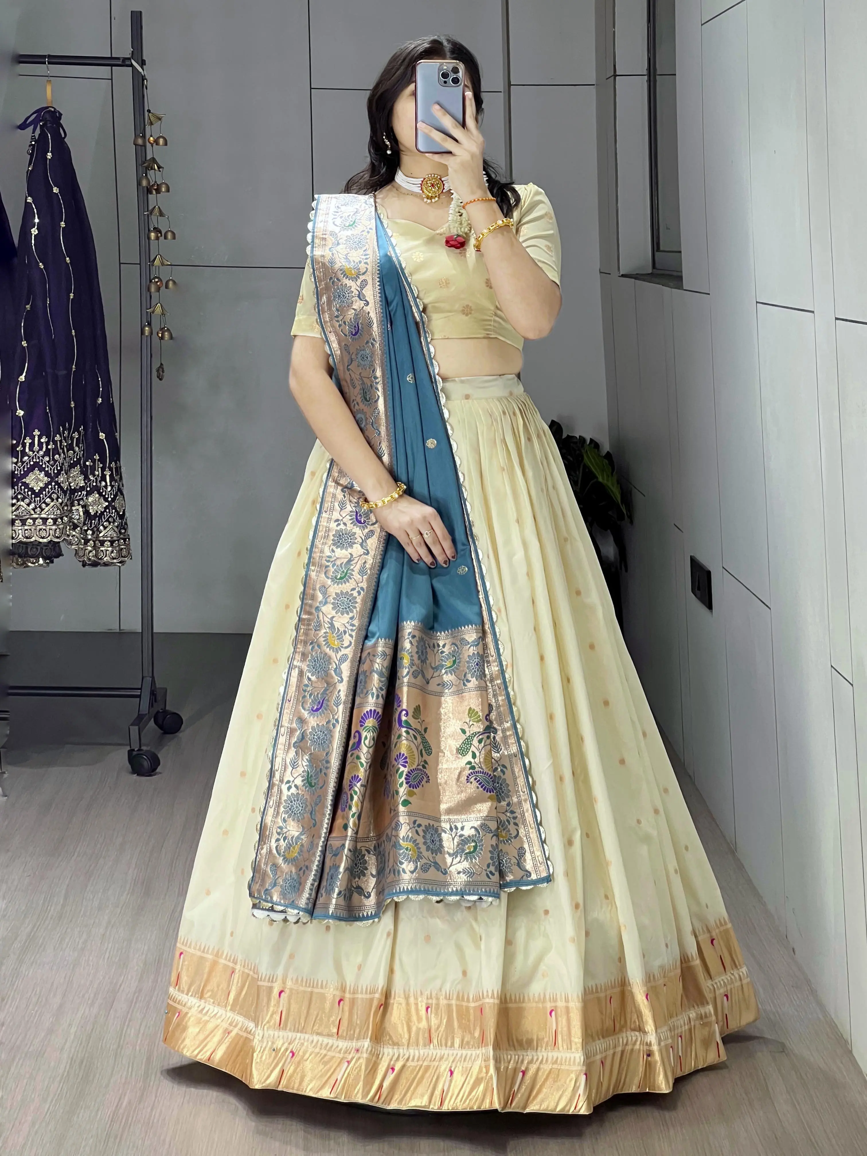 Paithani Silk Lehenga Choli With Satin Silk Dupatta