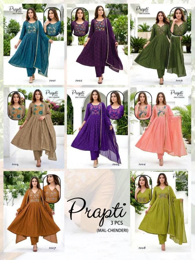 Prapti Heavy Embroidered Chanderi Suit Set