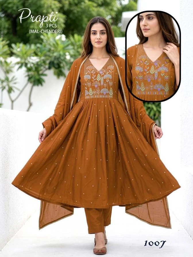 Prapti Heavy Embroidered Chanderi Suit Set
