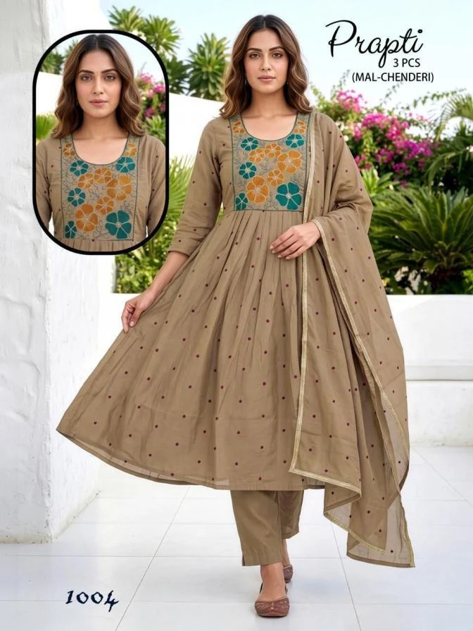Prapti Heavy Embroidered Chanderi Suit Set