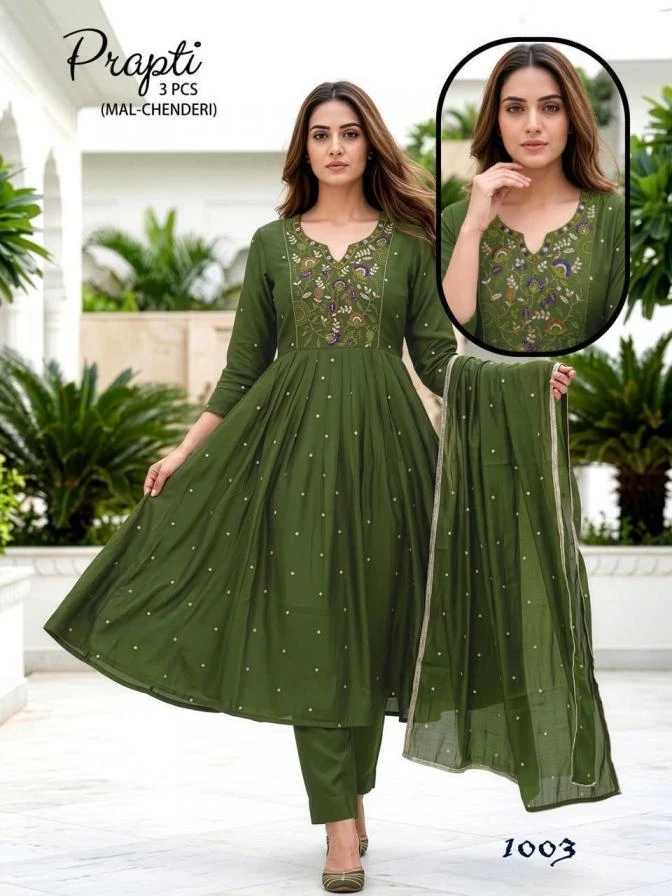 Prapti Heavy Embroidered Chanderi Suit Set