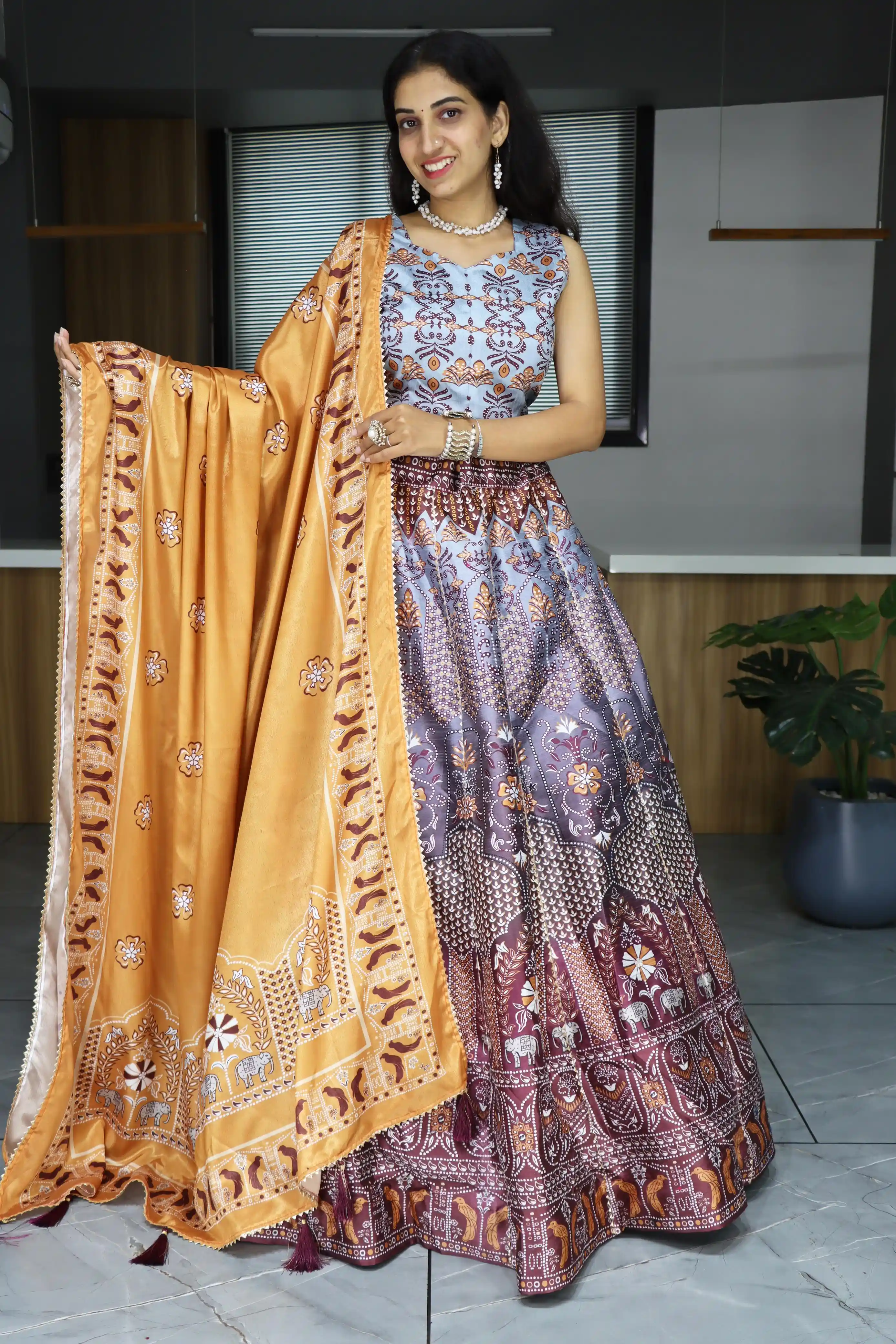 Printed Lehenga Collection GRTN7140 Series