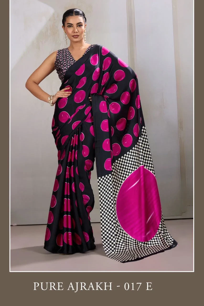 Pure Ajrakh 017 Modal Satin Ajrakh Printed Saree