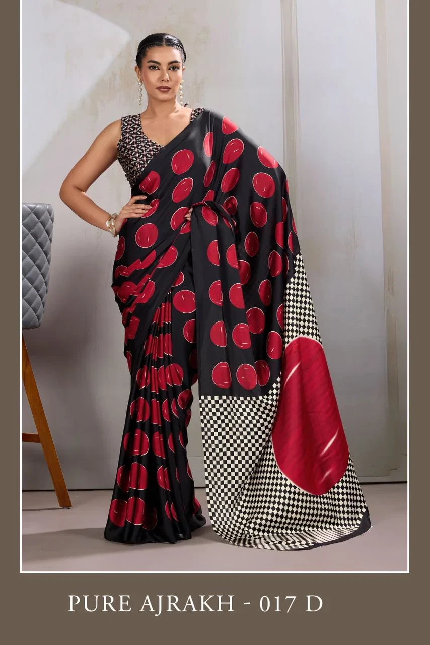 Pure Ajrakh 017 Modal Satin Ajrakh Printed Saree
