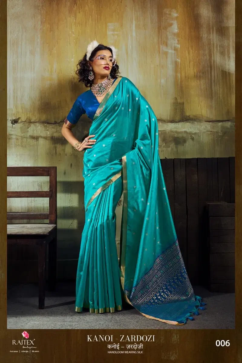 Rajtex Kanoi Zardozi Handloom Weaving Silk Saree Collection
