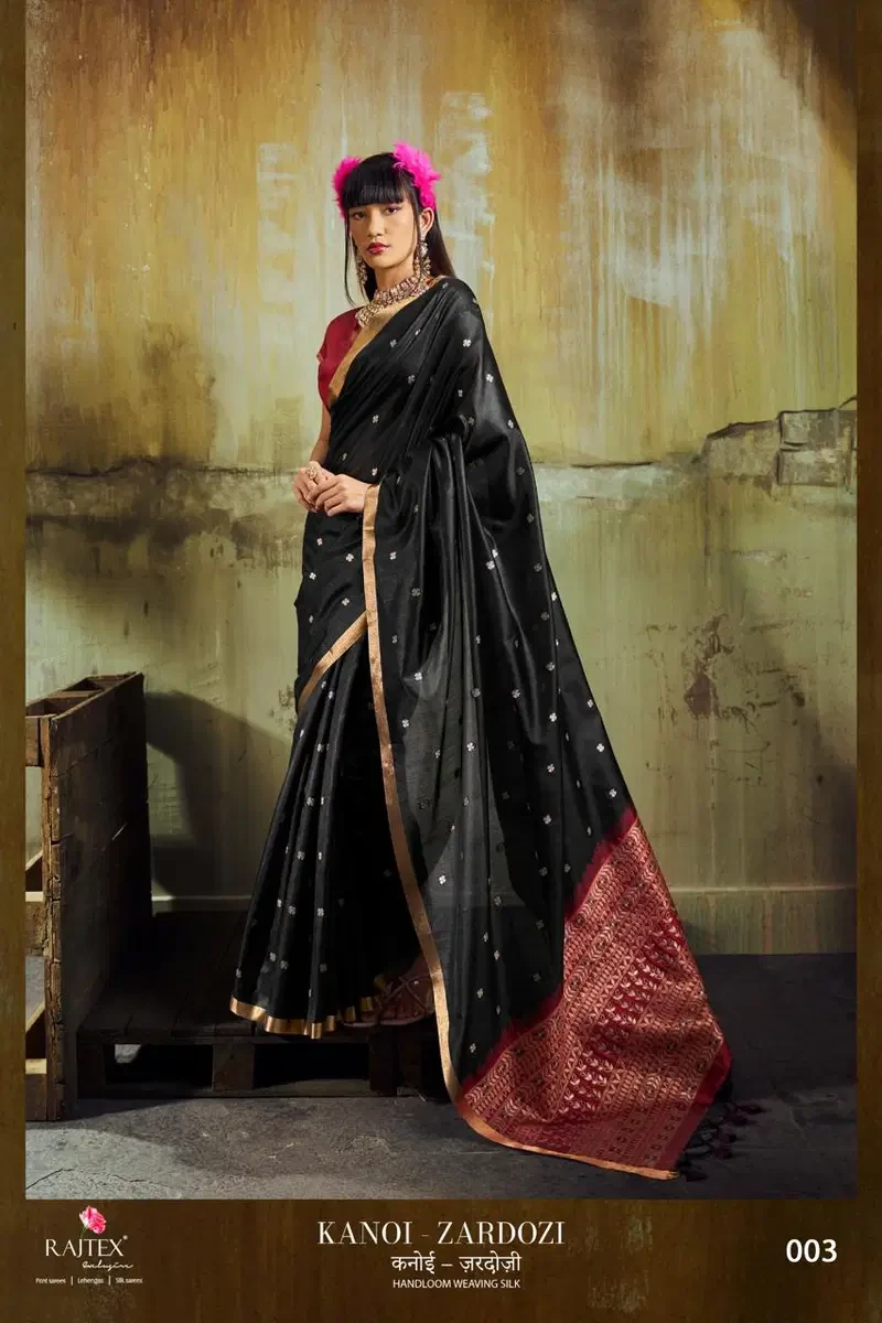Rajtex Kanoi Zardozi Handloom Weaving Silk Saree Collection