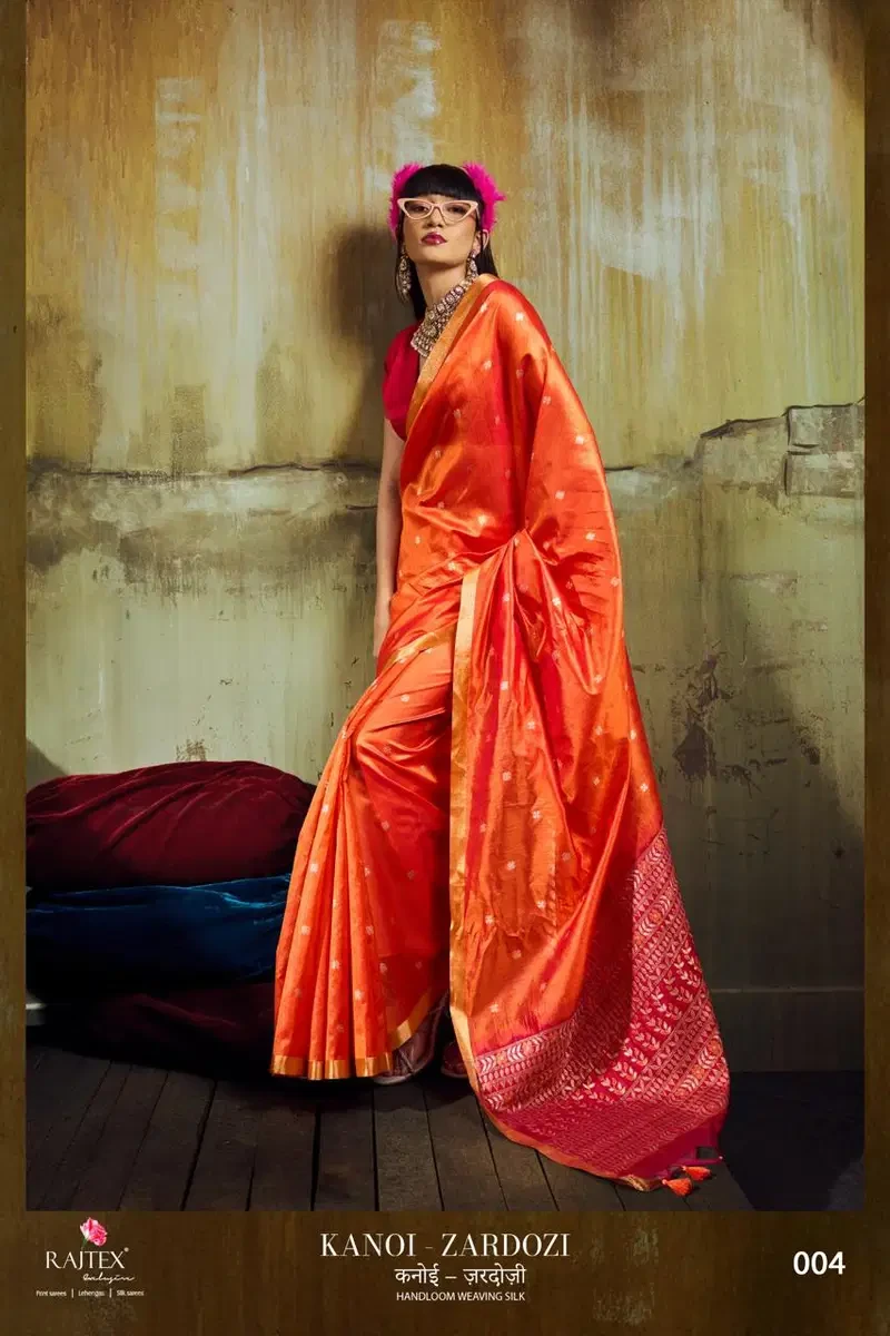 Rajtex Kanoi Zardozi Handloom Weaving Silk Saree Collection