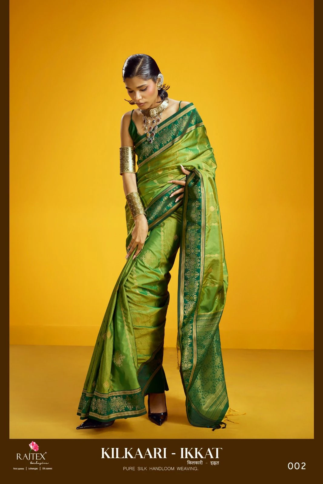 Rajtex Kilkaari Ikkat Pure Silk Handloom Weaving Saree Collection