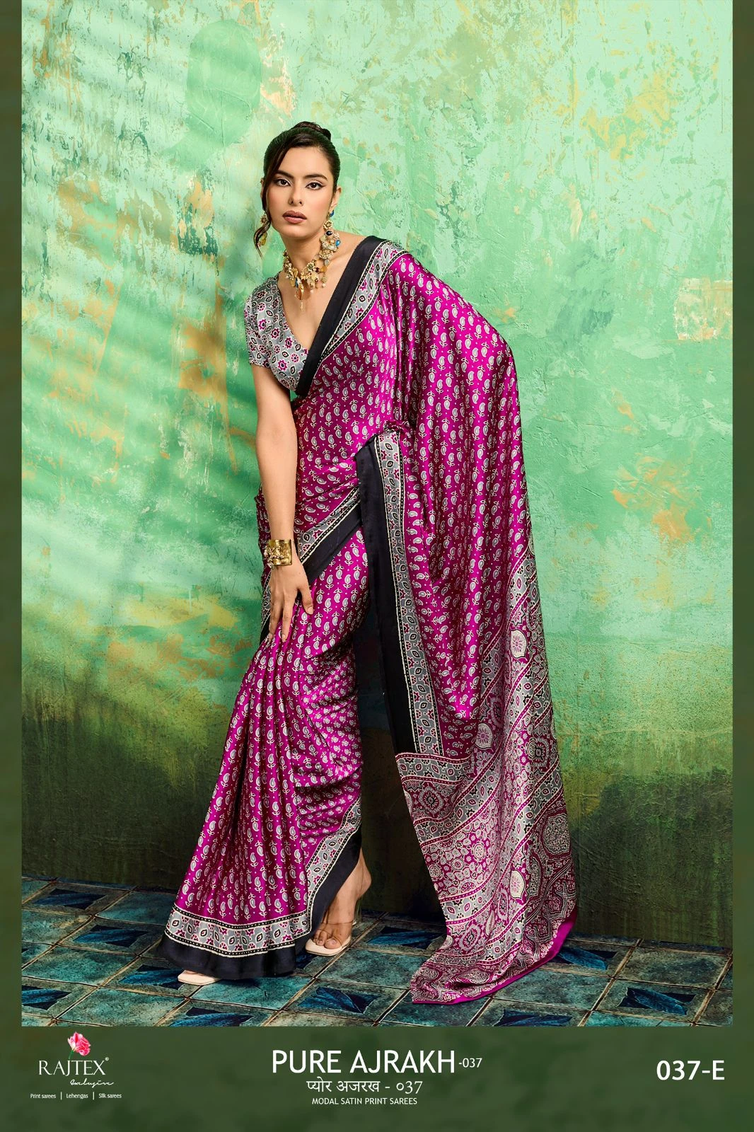 Rajtex Pure Ajrakh 039 Modal Satin Printed Saree