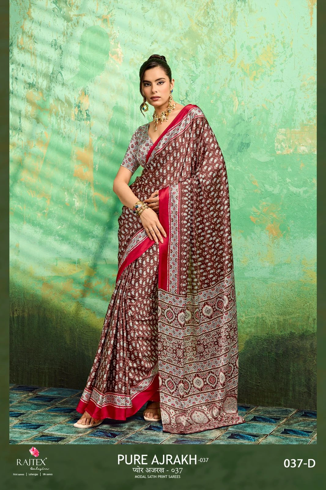 Rajtex Pure Ajrakh 039 Modal Satin Printed Saree