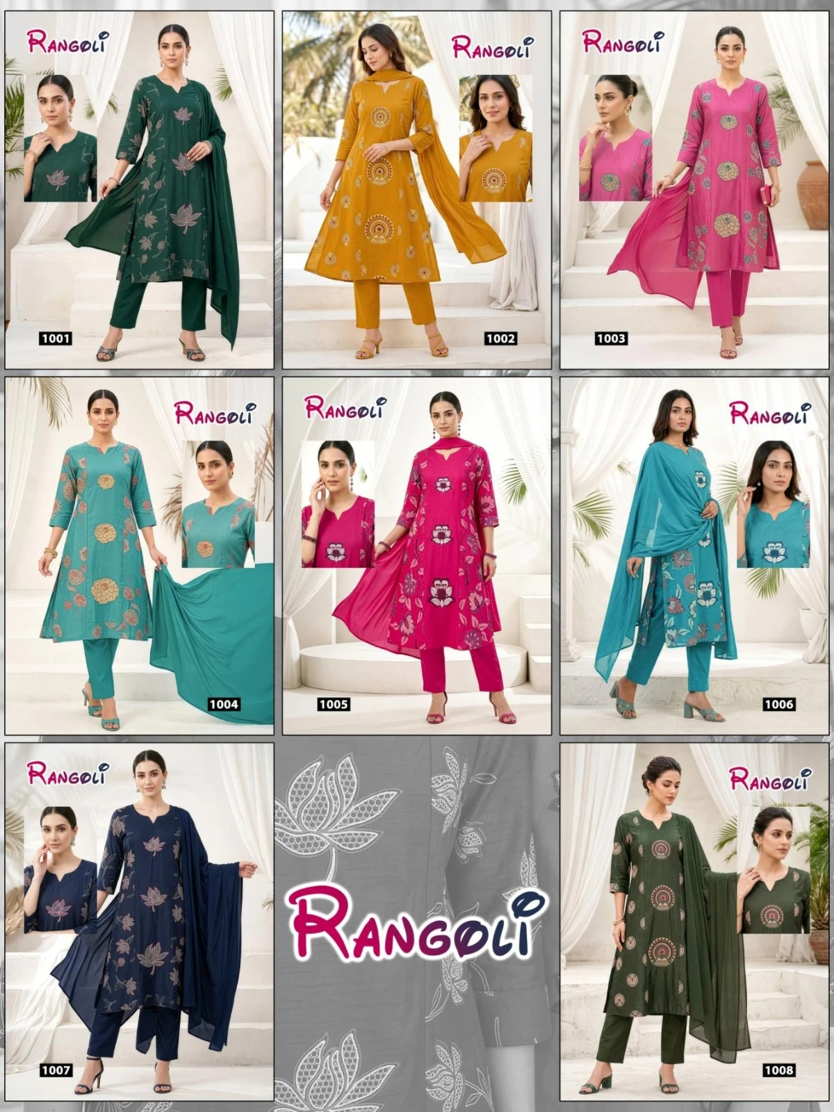 RANGOLI RANGOLI 3PCS Rayon Slub Collection