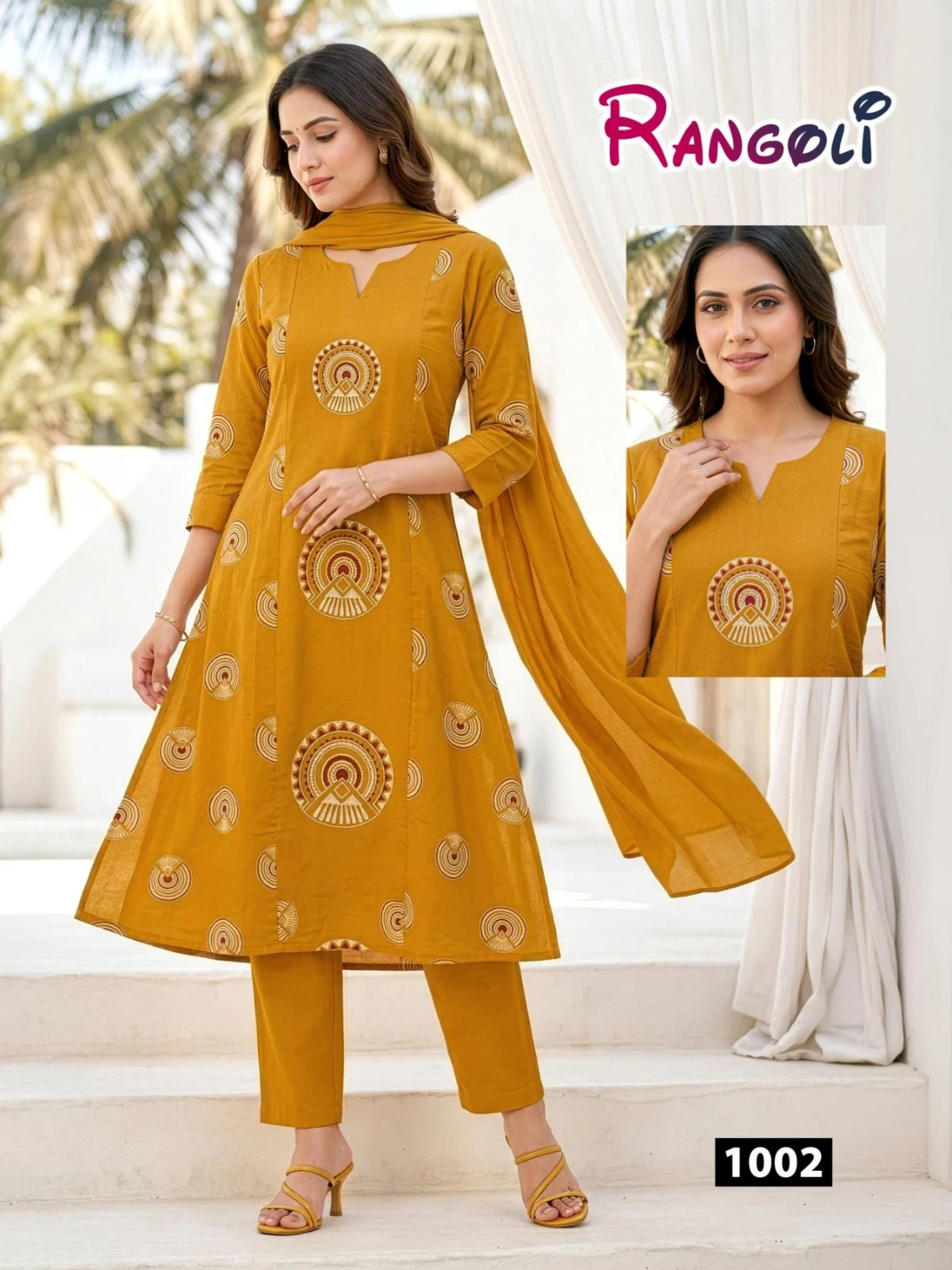 RANGOLI RANGOLI 3PCS Rayon Slub Collection