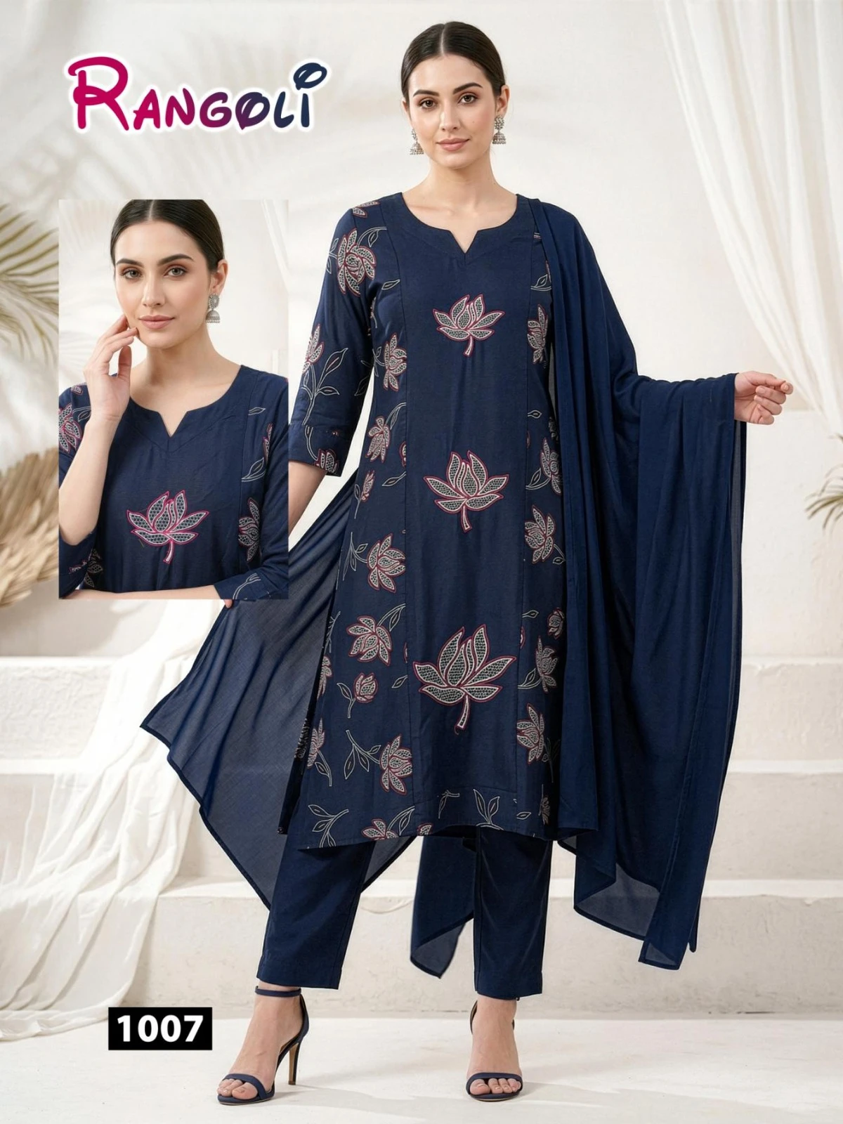 RANGOLI RANGOLI 3PCS Rayon Slub Collection