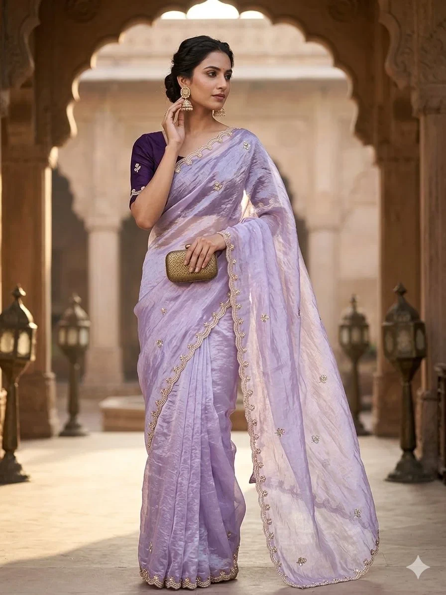 Rishika Saree Ah Fendy Satin Embroidered Saree Collection