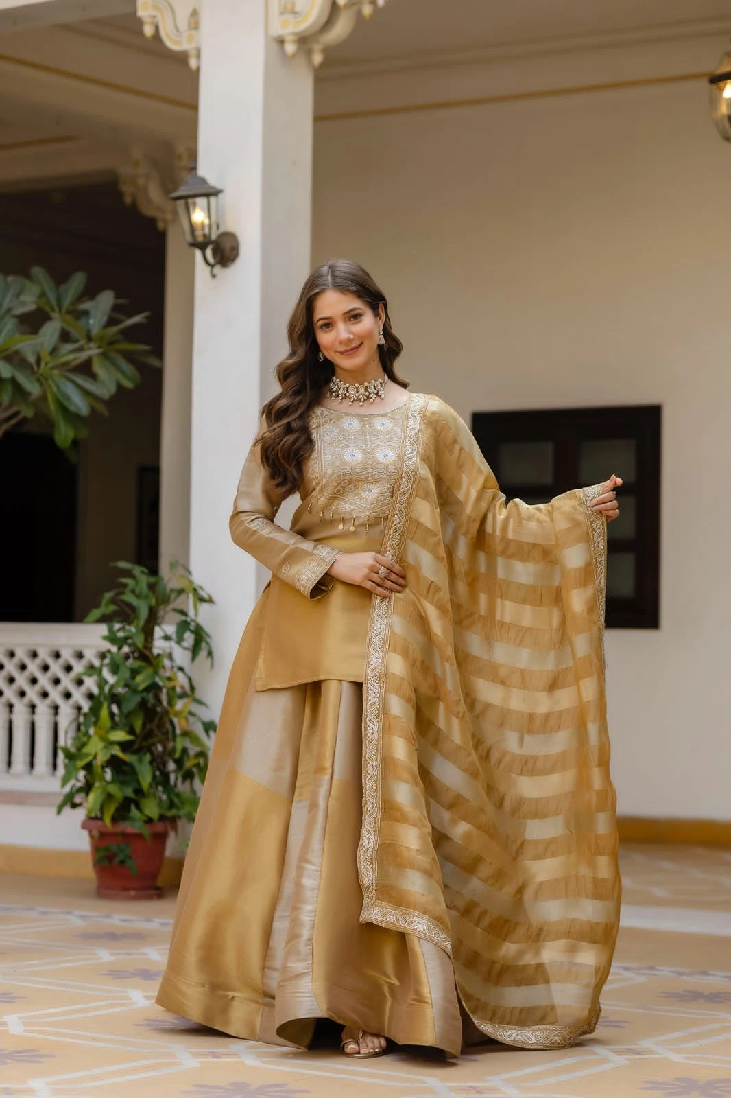 RR-44 Banarasi Viscous Lehenga Skirt Set