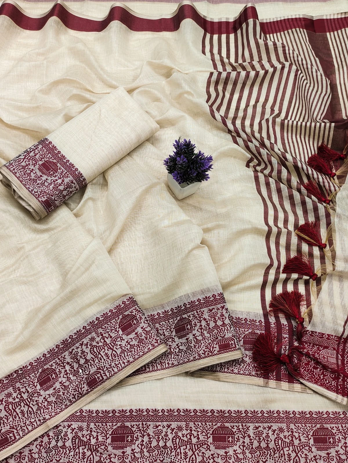 Scwt Warli Cotton Silk Jacquard Weaving Saree Collection