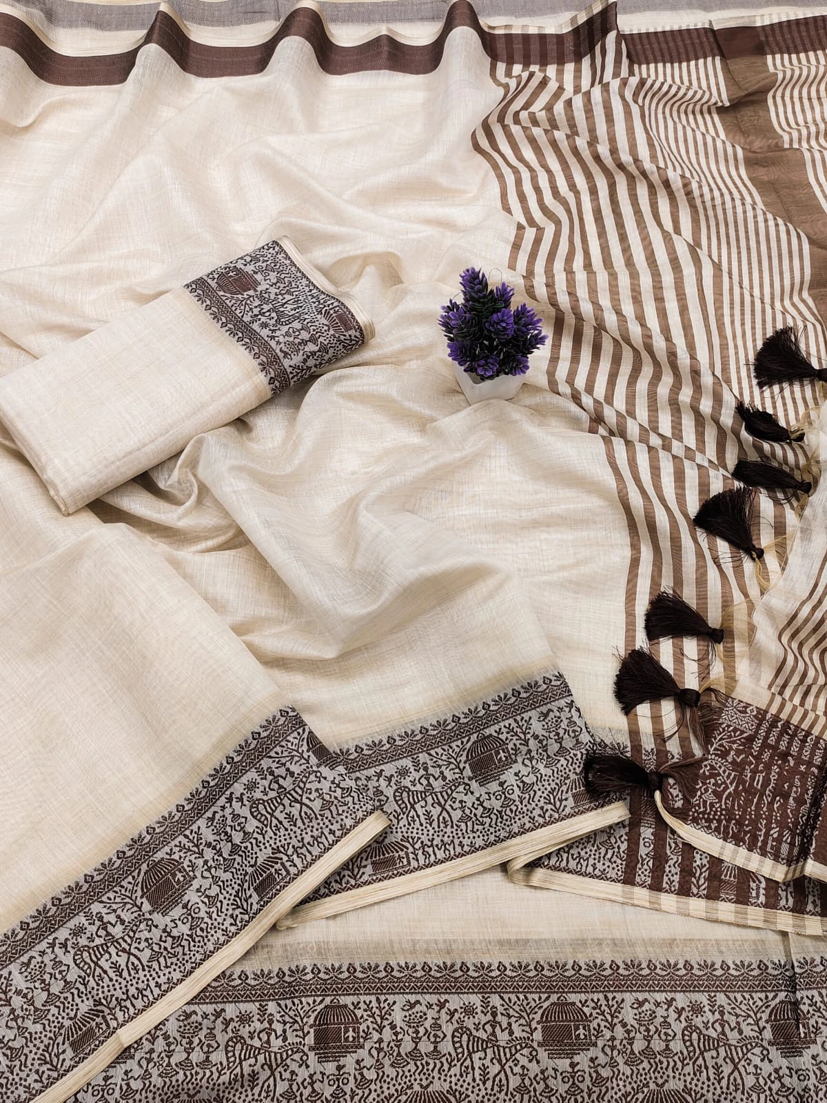 Scwt Warli Cotton Silk Jacquard Weaving Saree Collection