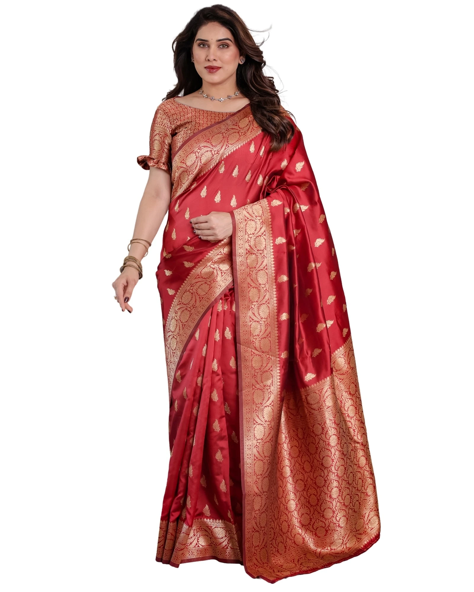 Sh Jcq 03 Lichi Silk Zari Woven Saree Collection